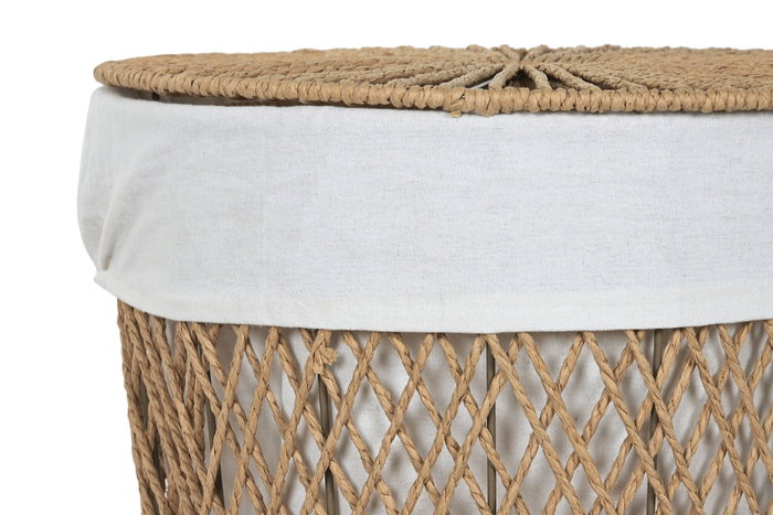 DKD Home Decor Cesta Ropa Fibra Poliéster Natural