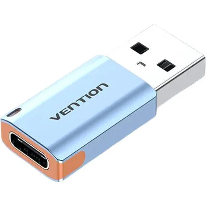 Vention Adaptador USB 3.1 Tipo A Macho a Tipo C Hembra, 10Gbps, 3A, Carga y Datos, Carcasa Aluminio