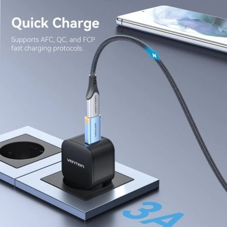 Vention CUAH0 Adaptador USB 3.1 Tipo-A Macho a USB-C Hembra Carga + Transferencia de Datos Azul Vention CUAH0 Adaptador USB 3.1 Tipo-A Macho a USB-C Hembra Carga + Transferencia de Datos Azul