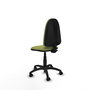 Silla de oficina Aýna con mecanismo Contacto permanente básico tapizada con Tela color Verde oliva. Equipada con Base poliamida negra, Sin brazos y Ruedas de nailon 50 mm