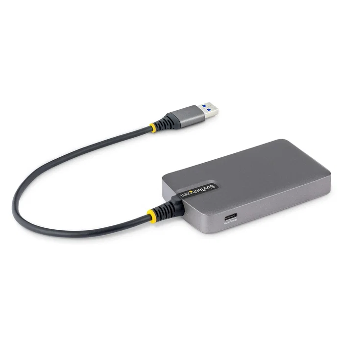 StarTech Hub USB 3.2 Gen 1 5G4AC-USB-A-HUB - 4 Puertos USB-A 5Gbps con Alimentación USB-C Auxiliar, Plug & Play, Gris - Compatible con Windows, macOS, Linux, ChromeOS