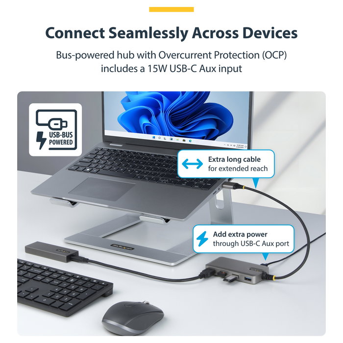 StarTech.com Hub USB-A de 4 Puertos 5Gbps Gris