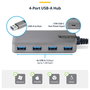 StarTech.com Hub USB-A de 4 Puertos 5Gbps Gris