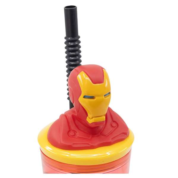 Vaso con figura 3D avengers invincible force iron man 360 ml.