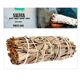 INKANAT Salvia Blanca Atado 10Cm Bolsa 1Uud. Incienso Herbal Natural para Rituales Energéticos y Aromaterapia