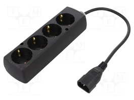 JONEX Cable de alimentación H05VV-F 3x1mm2 CEE 7/3 (F) a IEC C14 macho 0,3m