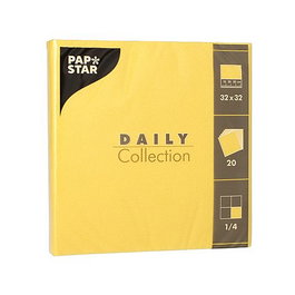 PAPSTAR Servilletas Amarillas de 2 Capas, 32,0 x 32,0 cm