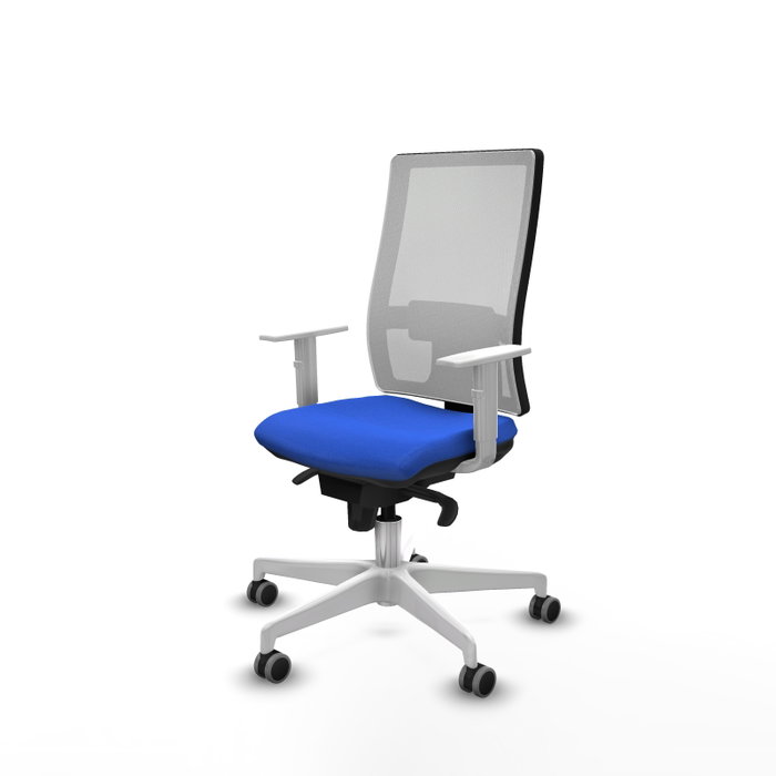 PIQUERAS Y CRESPO Silla de oficina Horna Azul y Blanco con mecanismo Sincro PIQUERAS Y CRESPO Silla de oficina Horna Azul y Blanco con mecanismo Sincro