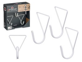 Giftdecor Set 3 Perchas Triángulo Blanco 6 x 8 x 4 cm Metal (Set de 6)
