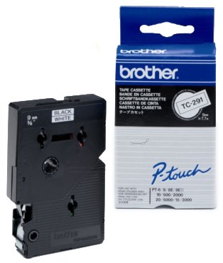 Brother Cinta Laminada TC-291 9mm x 7,7m Negro sobre Blanco Brother Cinta Laminada TC-291 9mm x 7,7m Negro sobre Blanco