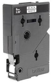 Brother Cinta para Rotuladora Laminada, Texto Negro sobre Blanco, 9 mm x 7.7 m