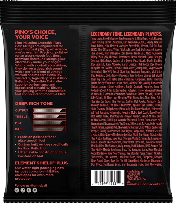 Ernieball Juego Bajo Eléctrico Signature Pino Palladino Extra Light 38-98