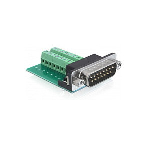 DeLOCK 65275 Adaptador Sub-D 15 pin Gameport Macho a Bloque de Terminales de 16 Pines, Verde DeLOCK 65275 Adaptador Sub-D 15 pin Gameport Macho a Bloque de Terminales de 16 Pines, Verde