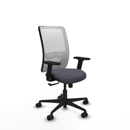 PIQUERAS Y CRESPO Silla de oficina Zulema con mecanismo Sincro, Gris oscuro y Blanco