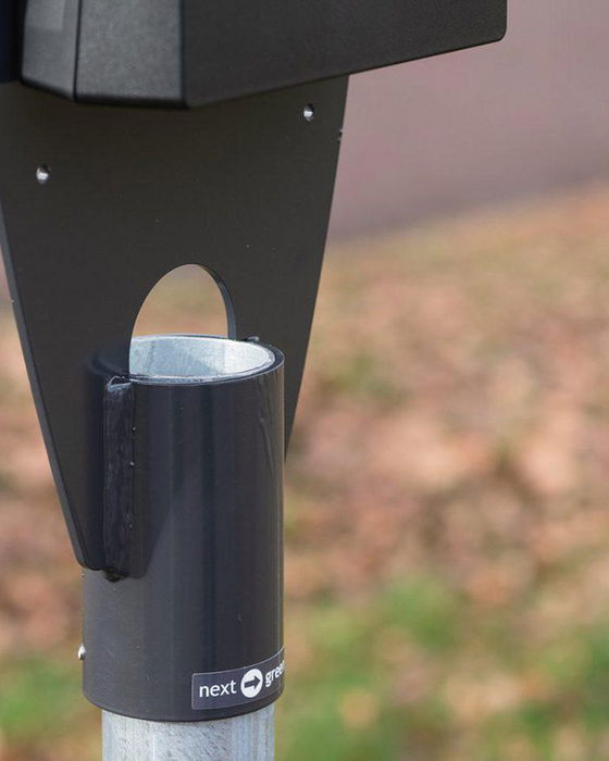 Next Green Soporte Cargador Poleplate 225 Z para Tubo 60mm, Compatible Zaptec PRO/GO, Garo Entity PRO, Acero Sueco