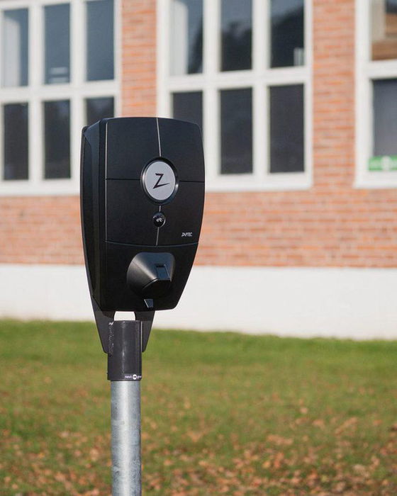 Next Green Soporte Cargador Poleplate 225 Z para Tubo 60mm, Compatible Zaptec PRO/GO, Garo Entity PRO, Acero Sueco