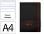 Antartik Cuaderno A4 Negro y Rojo Tapa Dura con Gomilla, 100 Hojas Rayadas 80gr FSC
