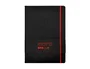 Antartik Cuaderno A4 Negro y Rojo Tapa Dura con Gomilla, 100 Hojas Rayadas 80gr FSC