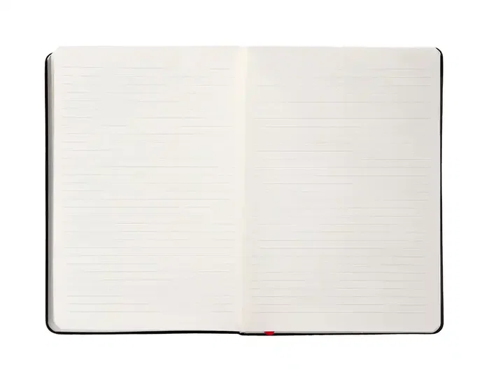 Antartik Cuaderno A4 Negro y Rojo Tapa Dura con Gomilla, 100 Hojas Rayadas 80gr FSC