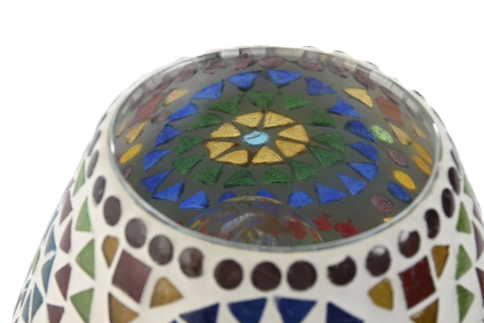 DKD Home Decor Lámpara de Sobremesa de Cristal Mosaico Multicolor