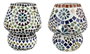 DKD Home Decor Lámpara de Sobremesa de Cristal Mosaico Multicolor