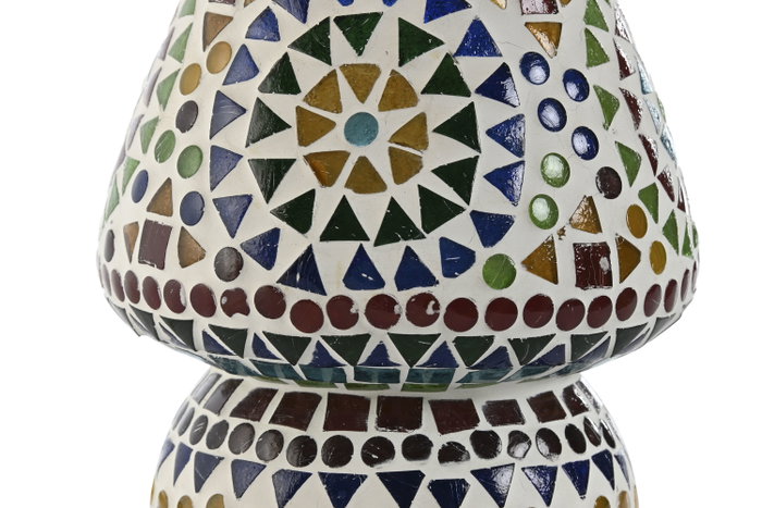 DKD Home Decor Lámpara de Sobremesa de Cristal Mosaico Multicolor