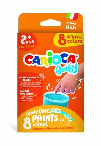 Carioca Baby Estuche de 8 Pinturas de Dedos de 50 ml Carioca Baby Estuche de 8 Pinturas de Dedos de 50 ml