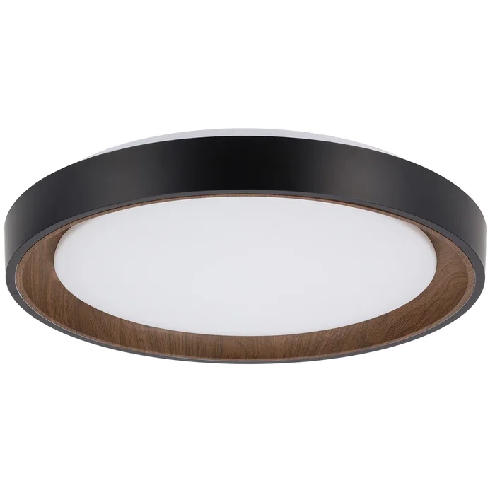 Plafón LED Decorativo Superficie Circular 36W CCT Regulable 3000-6000K con Control Remoto Acabado Negro