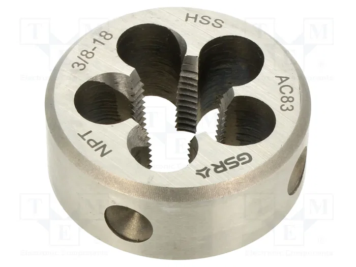 GSR Troquel de rosca tubular NPT 3/8 de acero rápido HSS GSR Troquel de rosca tubular NPT 3/8 de acero rápido HSS
