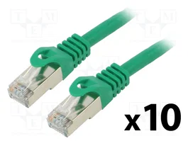 LANBERG Patch cord Cat 6 F/UTP verde 0,5m con RJ45