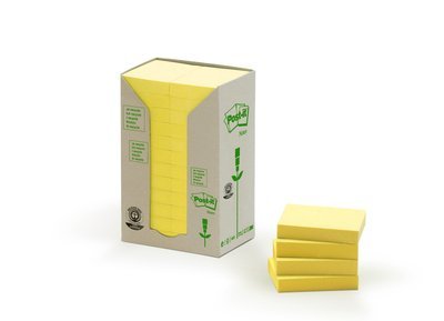 Post-it Bloc de notas adhesivas recicladas en torre 38 x 51 mm 24 blocs Post-it Bloc de notas adhesivas recicladas en torre 38 x 51 mm 24 blocs