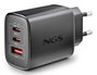 NGS Cargador de Pared GaN ERA 65W con 2 USB-C y 1 USB-A Negro