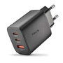 NGS Cargador de Pared GaN ERA 65W con 2 USB-C y 1 USB-A Negro