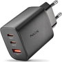 NGS Cargador de Pared GaN ERA 65W con 2 USB-C y 1 USB-A Negro