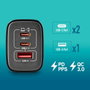 NGS Cargador de Pared GaN ERA 65W con 2 USB-C y 1 USB-A Negro