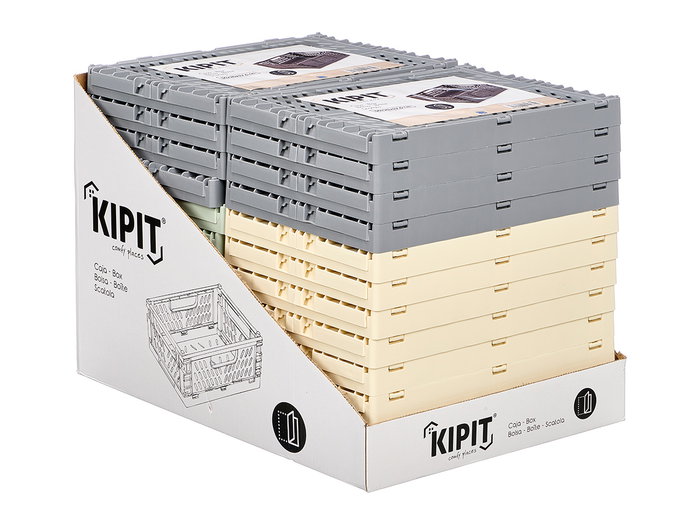 Kipit Caja Plegable Plástico 30x20 cm, 7 L, Surtido de Colores, Capacidad Máx 5 Kg (Set de 24) Kipit Caja Plegable Plástico 30x20 cm, 7 L, Surtido de Colores, Capacidad Máx 5 Kg (Set de 24)
