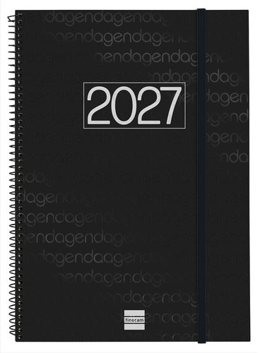Finocam Agenda Anual 2027 Basic Year Espiral Tapa PP con Goma Negro Finocam Agenda Anual 2027 Basic Year Espiral Tapa PP con Goma Negro
