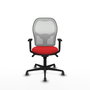 PIQUERAS Y CRESPO Silla de oficina Jorquera con mecanismo sincro, rojo y blanco