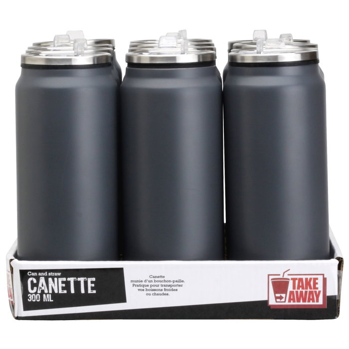 Take Away Mug-Lata 300 Ml Con Pajita Para Llevar Con Doble Pared Y Acabado Mate Take Away Mug-Lata 300 Ml Con Pajita Para Llevar Con Doble Pared Y Acabado Mate