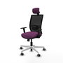 PIQUERAS Y CRESPO Silla de oficina Yunquera con mecanismo Sincro/Traslack, Morado y Negro