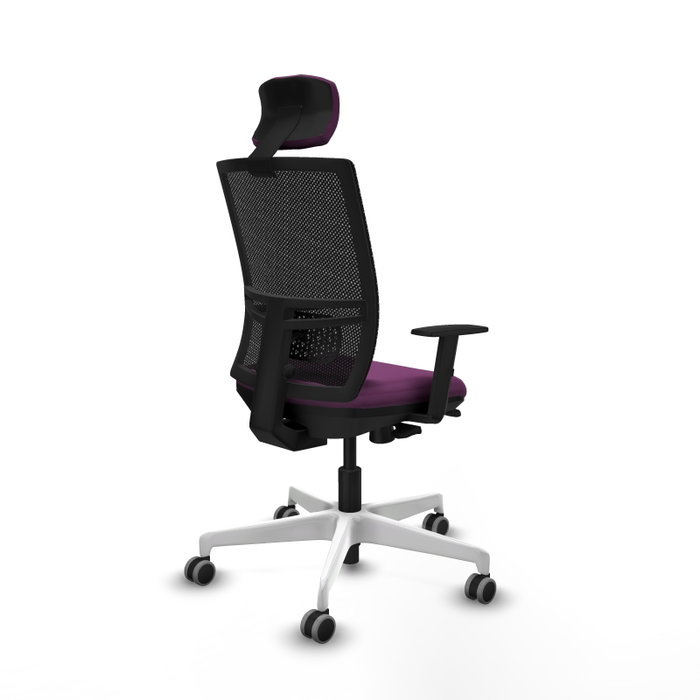 PIQUERAS Y CRESPO Silla de oficina Yunquera con mecanismo Sincro/Traslack, Morado y Negro