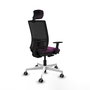 PIQUERAS Y CRESPO Silla de oficina Yunquera con mecanismo Sincro/Traslack, Morado y Negro