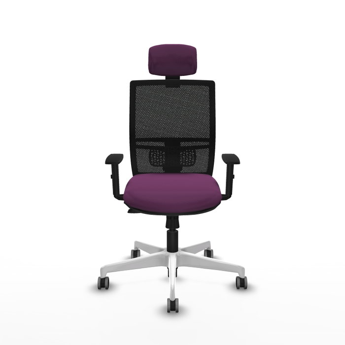 PIQUERAS Y CRESPO Silla de oficina Yunquera con mecanismo Sincro/Traslack, Morado y Negro