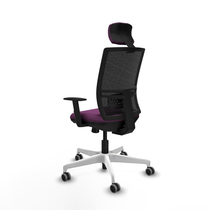 PIQUERAS Y CRESPO Silla de oficina Yunquera con mecanismo Sincro/Traslack, Morado y Negro