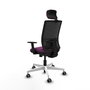 PIQUERAS Y CRESPO Silla de oficina Yunquera con mecanismo Sincro/Traslack, Morado y Negro