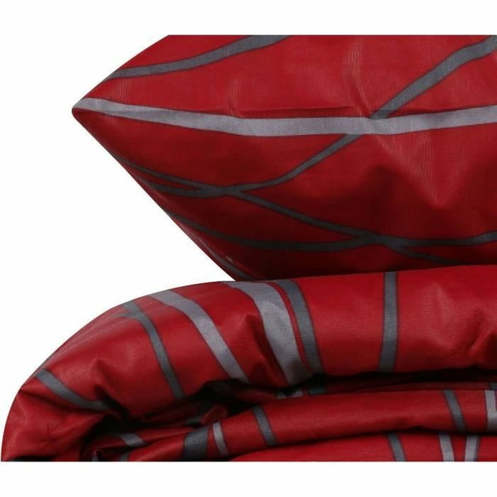 Aucune Juego de cama Rojo con funda nórdica y 2 fundas de almohada