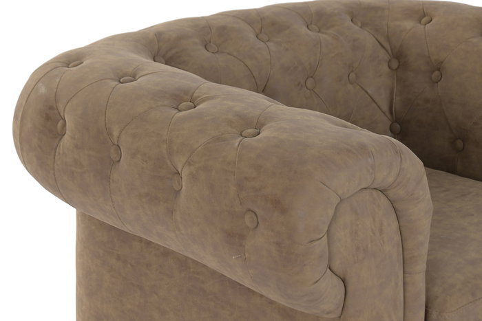 DKD Home Decor Sillón de Madera y PU Marrón