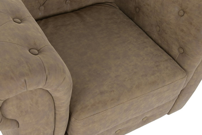 DKD Home Decor Sillón de Madera y PU Marrón