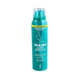 AKILEINE Spray Polvo Secante para Pies 150ml - Protege contra Fricción, Roce y Micosis, Absorbe Humedad