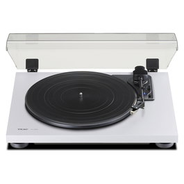 TEAC TN-180BT-A3 Tocadiscos de Vinilo Bluetooth, Belt-Drive, Semiautomático, Blanco/Negro, con Cartucho Audio-Technica, 33 1/3, 45, 78 RPM, Preamplificador Phono Integrado